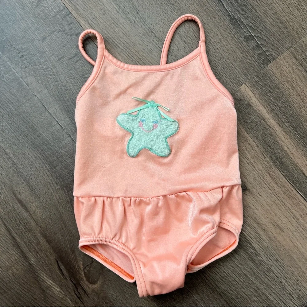 Vintage Carter's Toddler One Piece Swimsuit Peachy Pink Size 2T